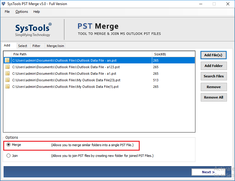 how to combine two email accounts in outlook 2010