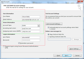 hotmail outlook mail server settings
