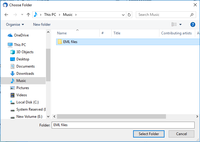 select folder
