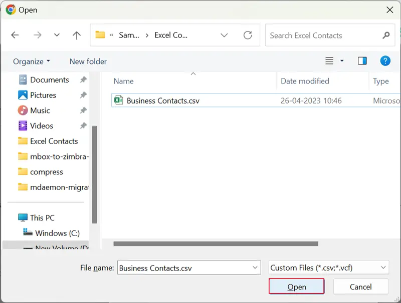 convert outlook contacts to VCF 