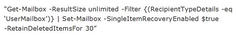 enable single item recovery in Exchange 2013-5