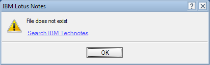 Lotus Notes file does not exist
