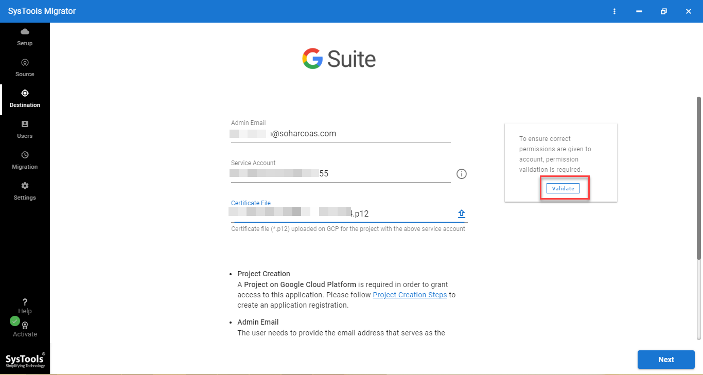 g suite admin credentials