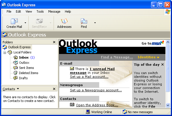 cómo desinstalar outlook express 6 en Windows xp
