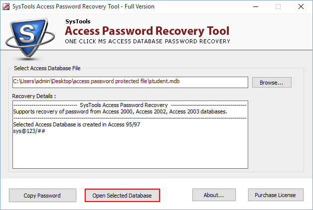 Recover Access Database Password