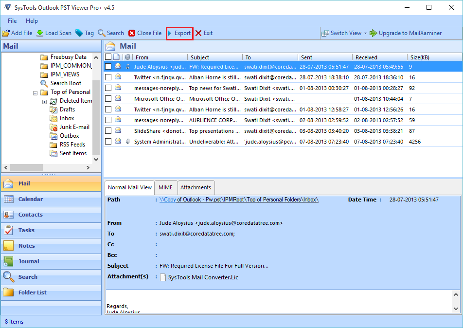 Extract Emails from PST File without Outlook