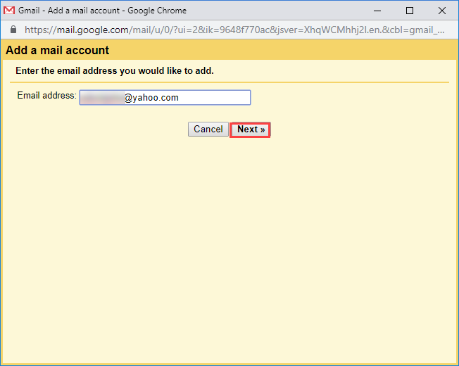 Add Yahoo mail account id