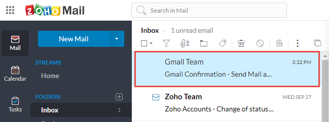 Export Zoho emails to Google Account