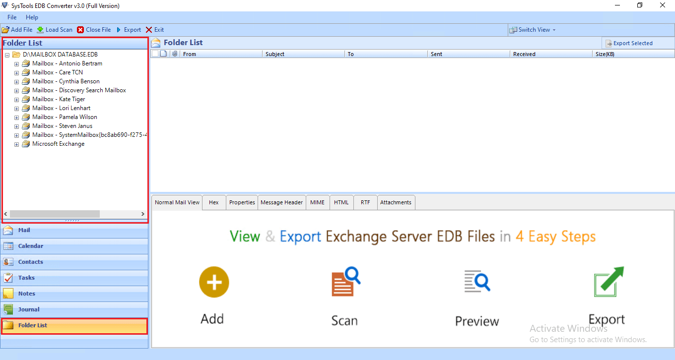 preview edb file