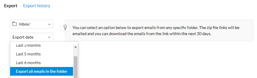 export all emails