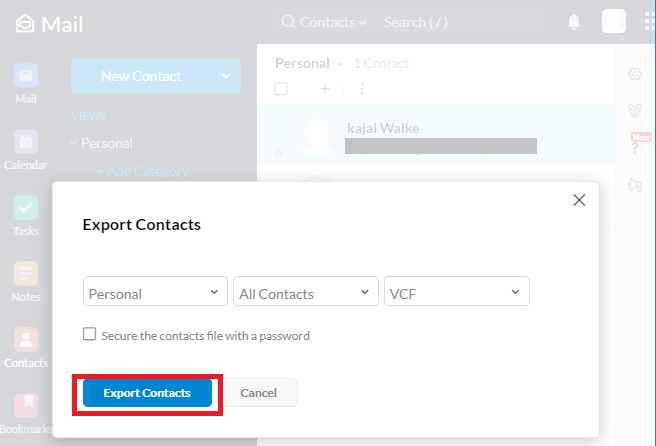 Export Zoho Contacts
