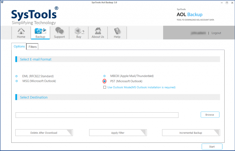 systools aol backup