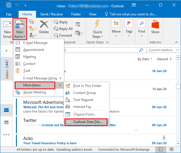 Consolidate PST Files