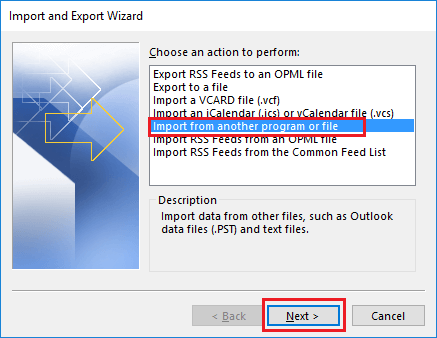 import pst files