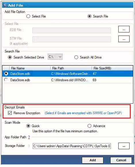 Remove Encryption