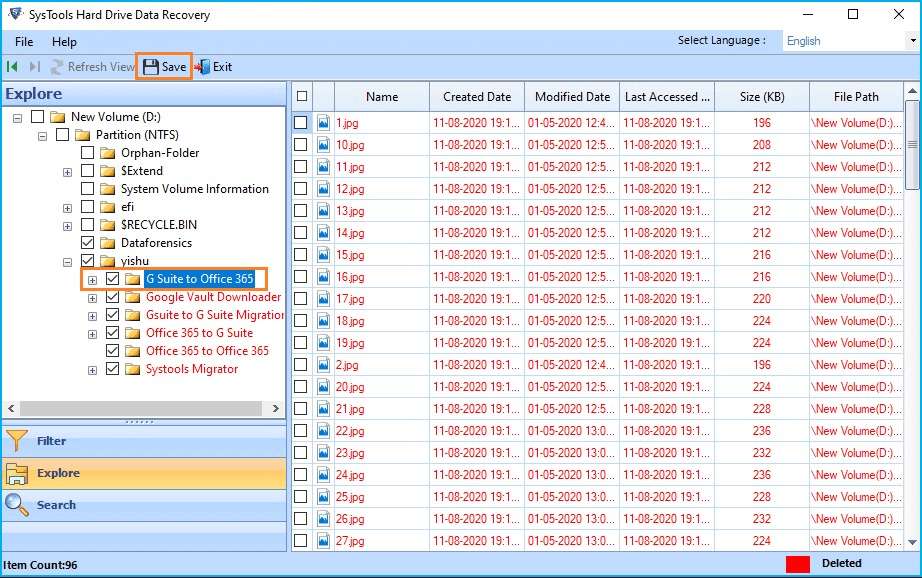  “Save Selected Files” or “Save Complete Recovered Data”