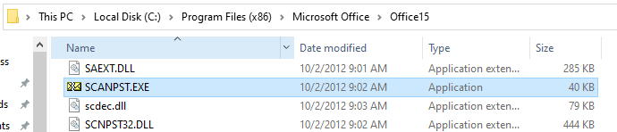 Location of Scanpst.exe