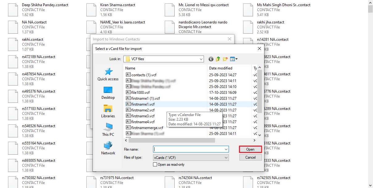 convert multiple vCard to CSV 