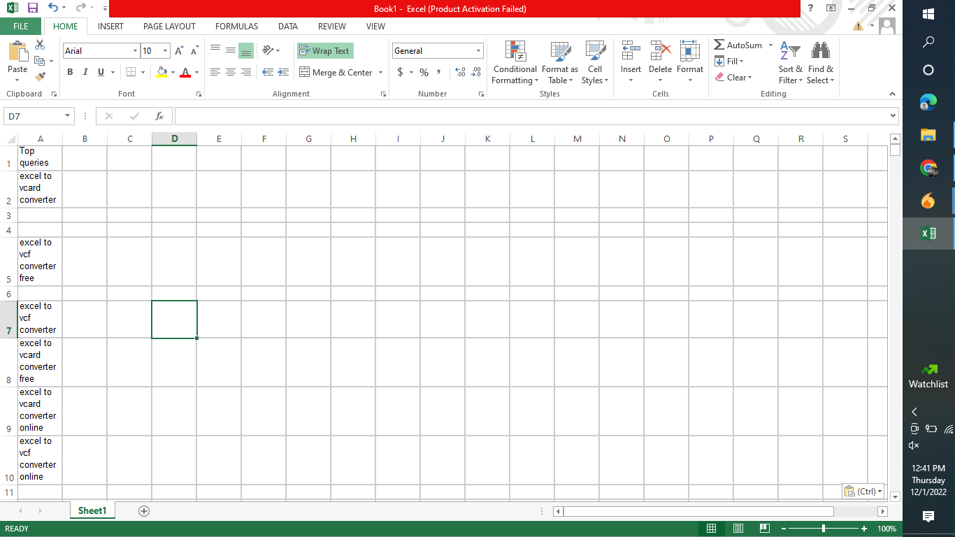 open Excel file 